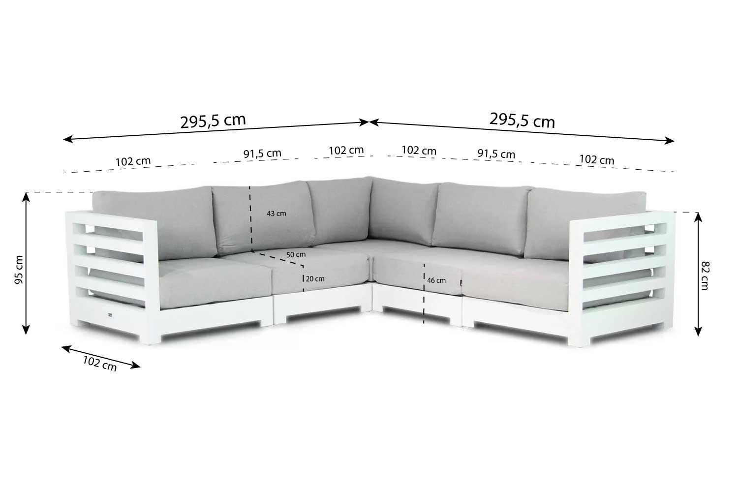 Santika Phantom Gartenlounge Aluminium 5-teilig