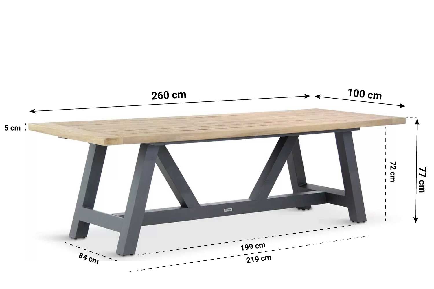 Lifestyle Trente table 260 antracite alu / teak Part 1/2: table top